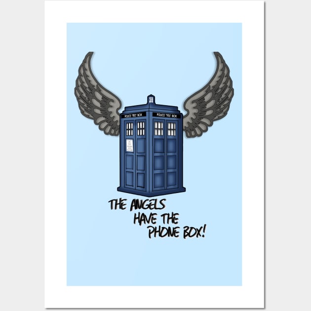 Angels Have the Phone Box Wall Art by LaainStudios